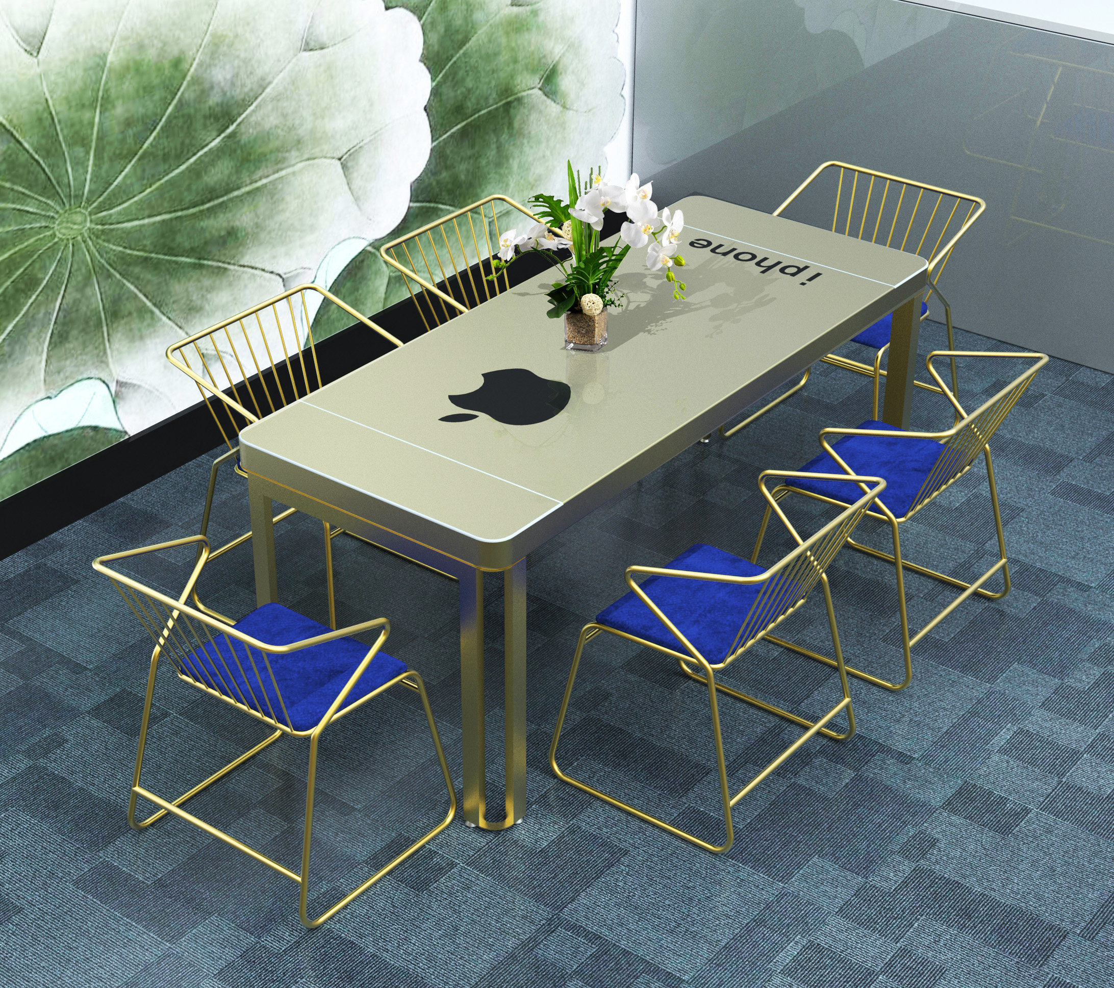 Nordic ins light extravagant solid wood dining table and chairs combined creative designer desk rear modern living room small family dining table