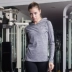 Áo thể thao mới trùm đầu áo sơ mi nữ thời trang cotton Áo thun cổ tròn tay dài nữ yoga Áo phông giản dị mùa thu đông - Áo phông thể thao Áo phông thể thao