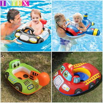INTEX infant cartoon small plane sitting circle baby water fire truck float children swimming excavator