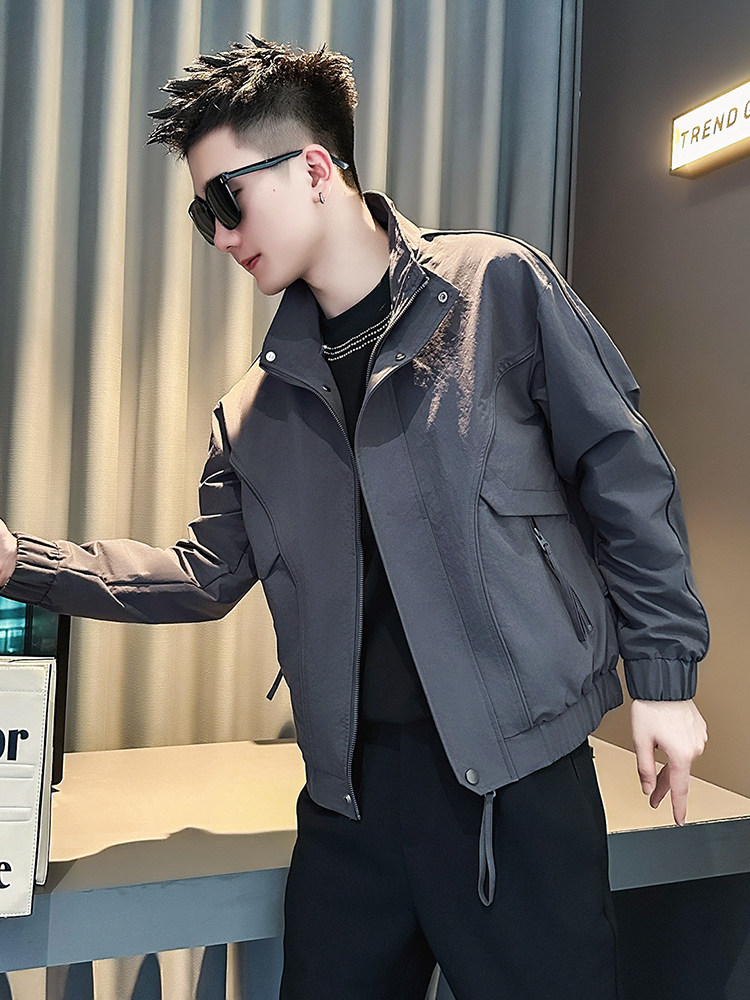 Trendy Brand Casual Workwear Jacket for Men, Spring and Autumn Fashion, Casual Patchwork Jacket, 2026 New Men's Autumn Top