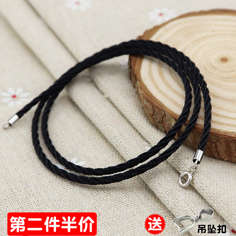 Buddha's Yupei pendant pendant with black female section Woven Rope Handwoven High-end Rope Gold Matching Rope Necklace children