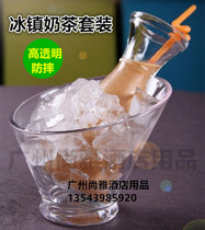 Acrylic PC juice beverage bottle Iced milk tea tableware set Transparent plastic anti-drop milk tea bottle Juice bottle