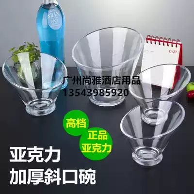 Acrylic Bevel bowl Japanese cucumber strip bowl clear plastic seasoning bowl Bar Ice Cube Basin Ice Base