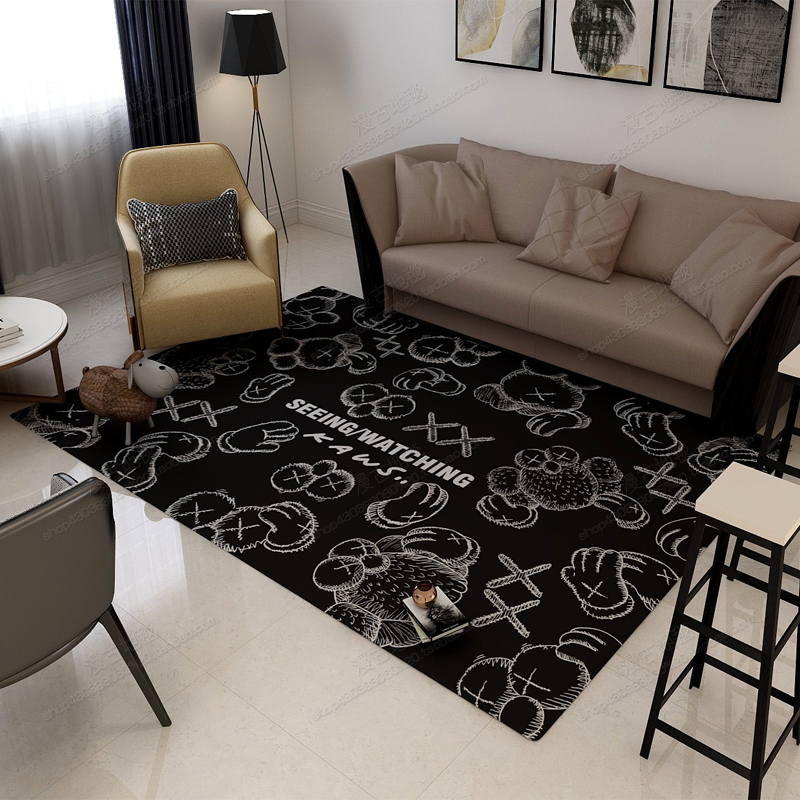 trendy living room kaws carpet bedroom bedside blanket personality bla coffee table mat cloakroom tide brand floor mats can be customized