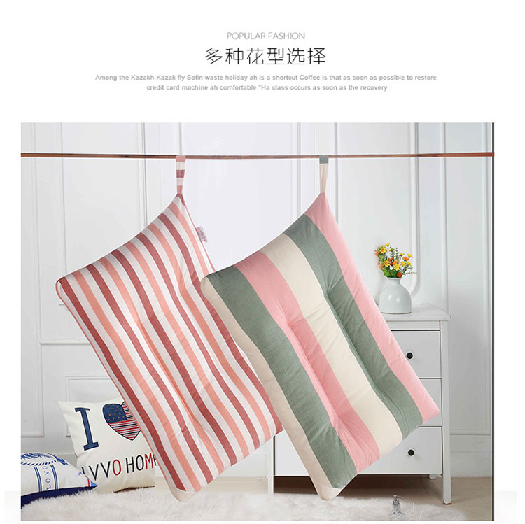 Tốt giặt bông ngủ gối lõi bông có thể giặt rắn màu đơn giản Nhật Bản lưới cổ gối đơn - Gối gối tre