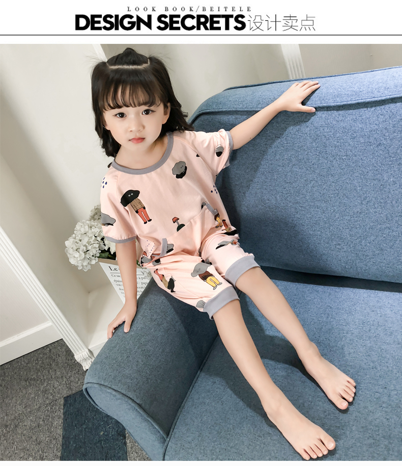 Cô gái nhà dịch vụ mùa hè quần áo bé mùa hè phần mỏng bông con chống- bụng mát mẻ điều hòa không khí quần áo trẻ em một mảnh đồ ngủ áo khoác dày cho bé mùa đông