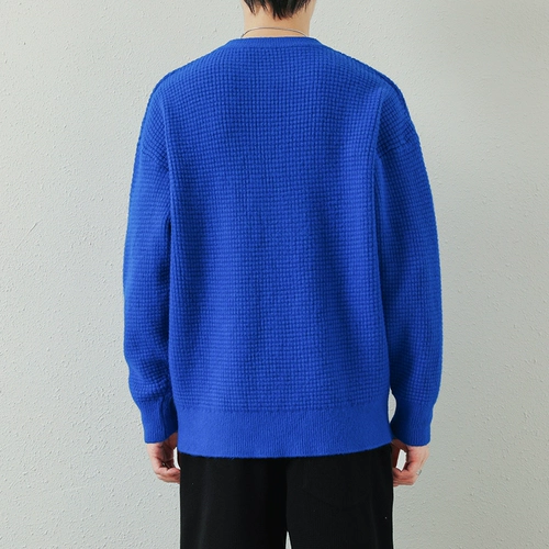 Красный чай улун Да Хун Пао, мужской демисезонный однотонный трикотажный свитер, свободный крой, увеличенная толщина