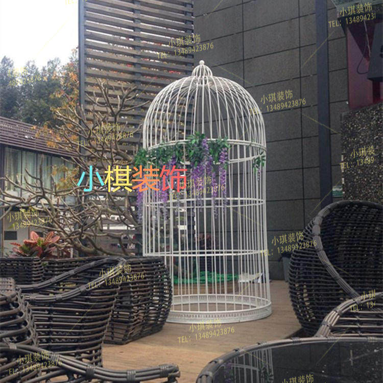 European-style wrought iron metal bird cage extra large outdoor park large shopping mall wedding decoration window prop floor cage