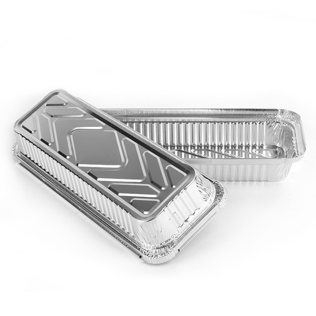 Tin Foil Box Barbecue Disposable Rectangular Tin Foil Box Insulated Takeaway Skewers Exquisite Meal Box Late-Night Snack Packaging Box