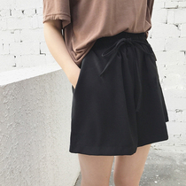 Large size wide leg shorts Women summer 2021 new black loose casual high waist a sports women pants thin wear