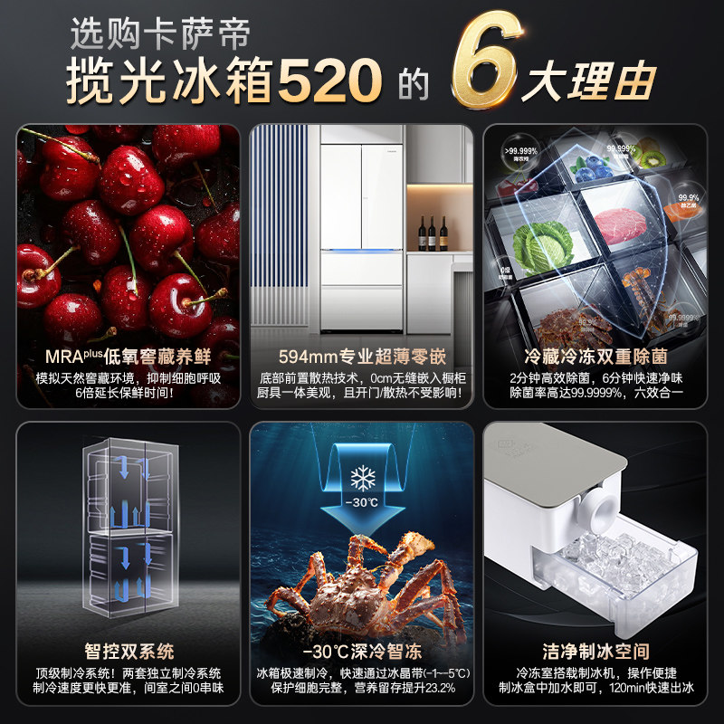 卡萨帝BCD-520WGCFDM4G6U1冰箱图片