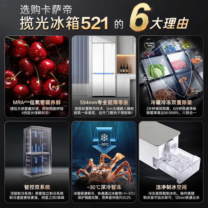 卡萨帝BCD-521WGCTDM4G6U1冰箱图片
