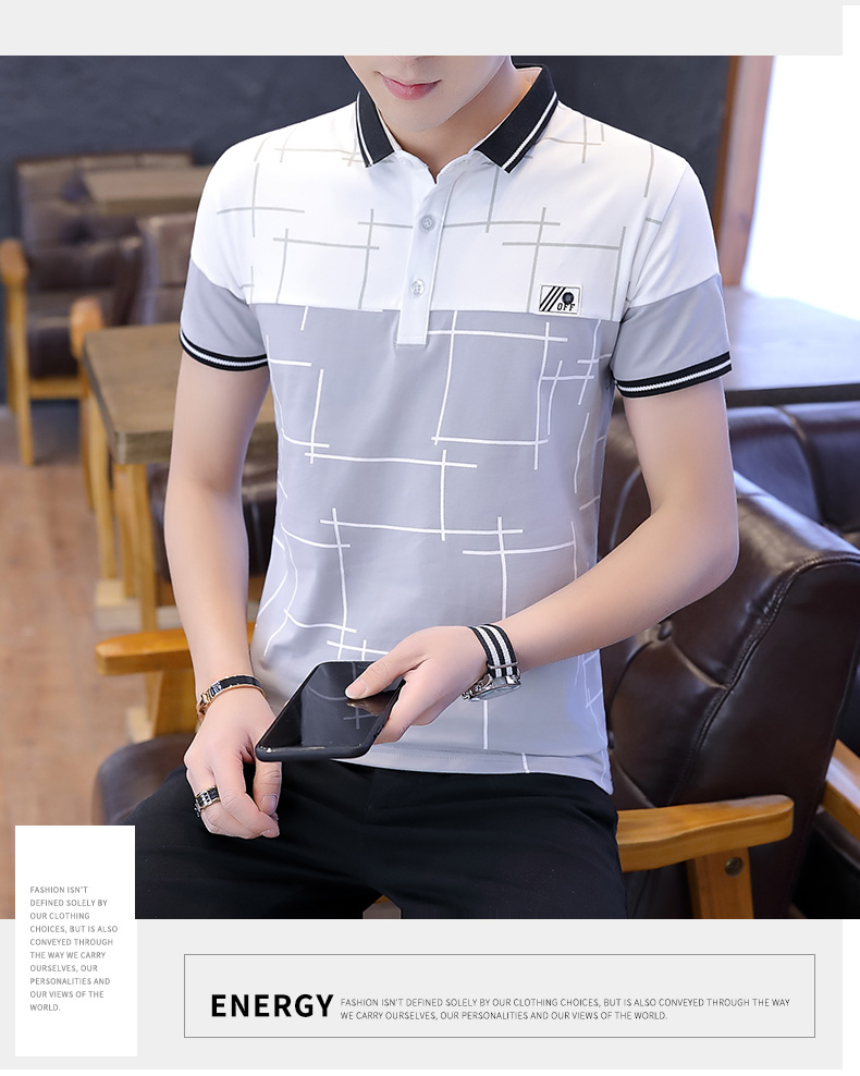 Mùa hè cotton nam ngắn tay áo thun ve áo polo xu hướng nam phiên bản Hàn Quốc áo thun đáy quần áo mới - Polo áo phông nam có cổ