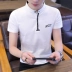 2019 mới áo sơ mi polo ngắn tay nam cotton giản dị cá tính đứng cổ áo nửa tay áo thun nam quần áo trên áo thun thủy triều V - Polo ao polo nam Polo