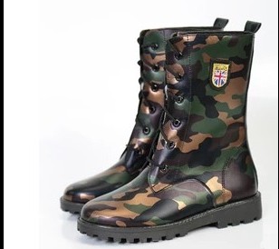 Boys and girls shoes, big children's Martin boots, children's short boots, spring and autumn camouflage boots, Korean version of camouflage leather boots, training boots