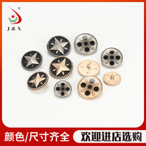 Star Flower Hand Seam Button Coat Button Mens Womens diy Coat Button Black Gold Button Dress Buckle Accessories