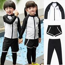 Childrens diving suit long sleeve swimsuit quick-drying large medium and small boys and girls sunscreen waterproof female clothing parent-child swimsuit Korea