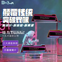 JDR Jiadery Hummingbird Trochilus 10-hole chromatic harmonica blues ten-hole C key blue bun design