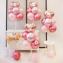 Tanabata happy Valentines Day Table floating balloon proposal confession decoration Jewelry store shop window bracket scene decoration