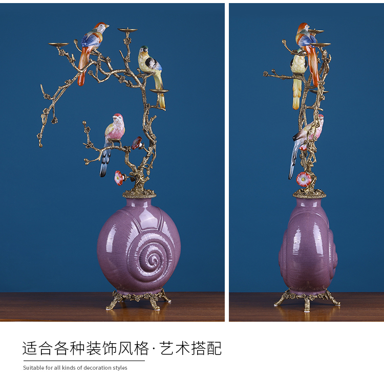 American household act the role ofing is tasted coloured drawing or pattern the magpies conch ceramic bottle furnishing articles sitting room porch villa key-2 luxury decoration arts and crafts