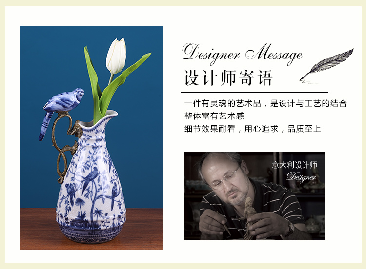 American blue parrot sitting room ark decoration ceramic vase soft outfit style restoring ancient ways receptacle porch act the role ofing is tasted furnishing articles