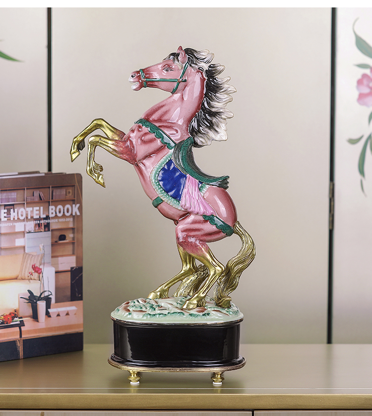 Ceramic inlaid copper horse furnishing articles lucky crafts and office study success sitting room porch decoration decoration