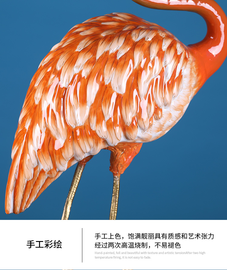 European household soft outfit ceramic flamingos creative example room porch sitting room adornment simulation animal furnishing articles