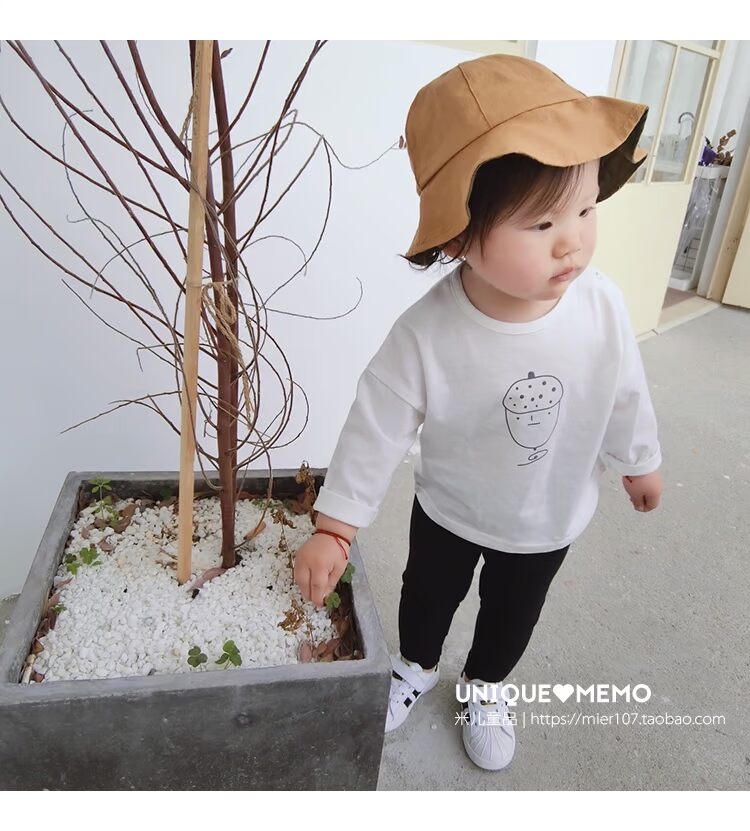 Sản phẩm dành cho trẻ em 2018 Phiên bản Hàn Quốc xuân hè nam nữ mới bé baby áo sơ mi cotton tay ngắn màu hạt dẻ dễ thương áo phông không cổ bé trai