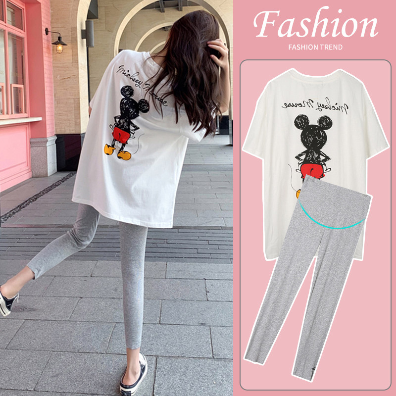 Pregnant woman T-shirt Summer short sleeves Fashion style 2022 new summer dress blouse Maternity Dress Summer Skirt Mesh Red Suit