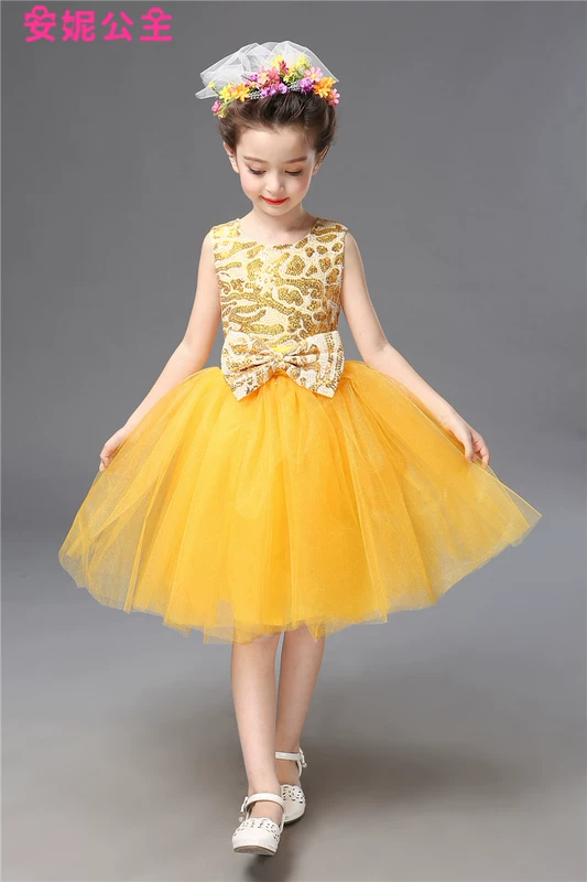 Ngày của trẻ em Trang Phục Trẻ Em Trường Tiểu Học Điệp Khúc Sequins Công Chúa Dresses Hiệu Suất của Trẻ Em Trang Phục Reading Trang Phục