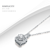 GIA1 Carat Effect 18K Gold Diamond Pendant Womens Geometric Cluster Necklace Showing Diamond Clavicle Chain