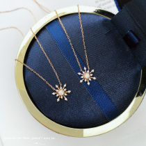 18k Gold Snowflake Diamond Pendant Womens Group Set Diamond Necklace One Carat Single Diamond Clavicle Chain