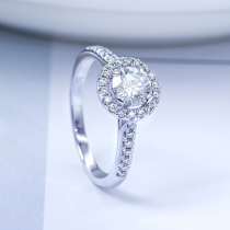 18K white gold diamond ring female proposal marriage 50 points 70 points group set with diamonds 30 points Ferris wheel diamond ring set custom