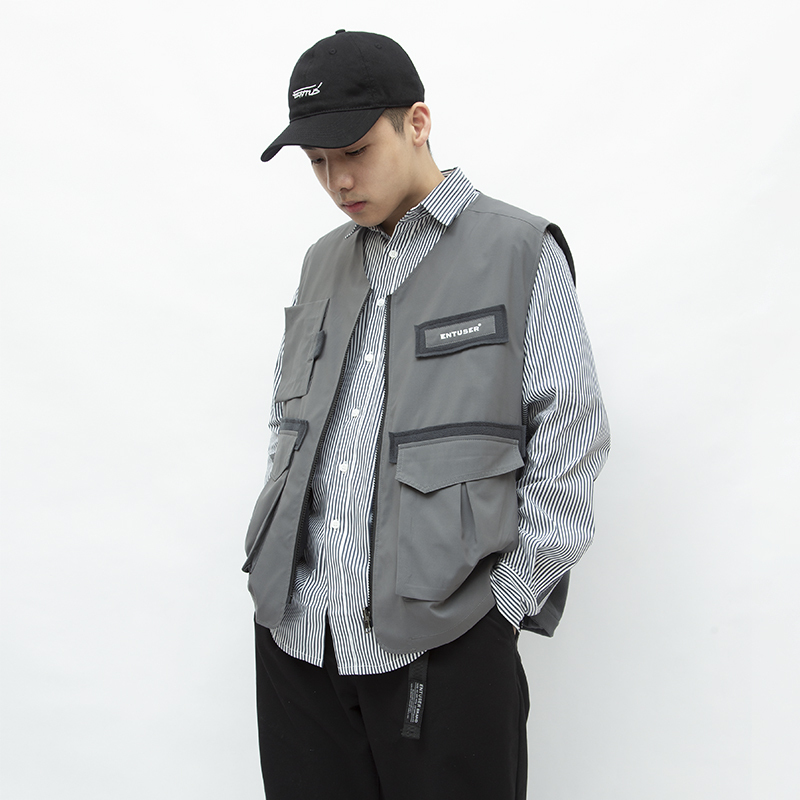 【Clearance, No Returns or Exchanges】Reversible Fleece-Lined Original Design Large Pocket Collarless Sleeveless Fisherman Vest for Men
