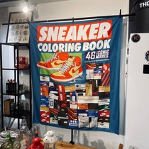 Tide-card trendy hanging cloth background cloth sneakers shoebox sneakers containing background cloth