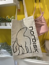 nordisk large white bear shopping bag jacquard knit camping outdoor hand bag canvas bag