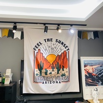 Fall Days Desert Illustrations Hang Tapestry Tapestry Minimalist Creativity