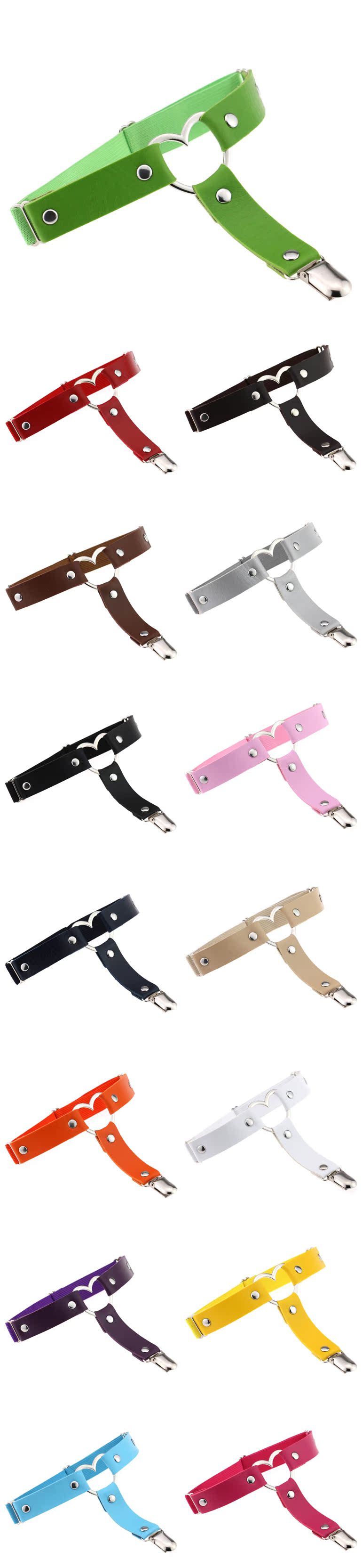 + FMIAO + vòng chân rỗng màu đen tình yêu punk chân da tối màu garter dây nịt đùi