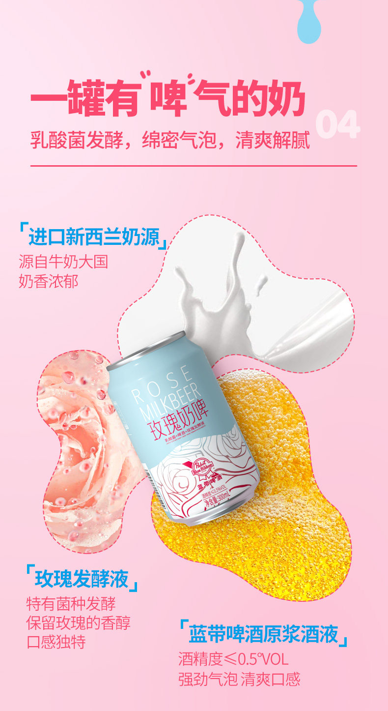 Blueribbon 蓝带 玫瑰奶啤300mlx12罐 券后49元包邮 值值值-买手聚集的地方