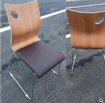 Direct KFC canteen stainless steel dining chair Fast food snack restaurant curved wooden chair Student staff office computer chair