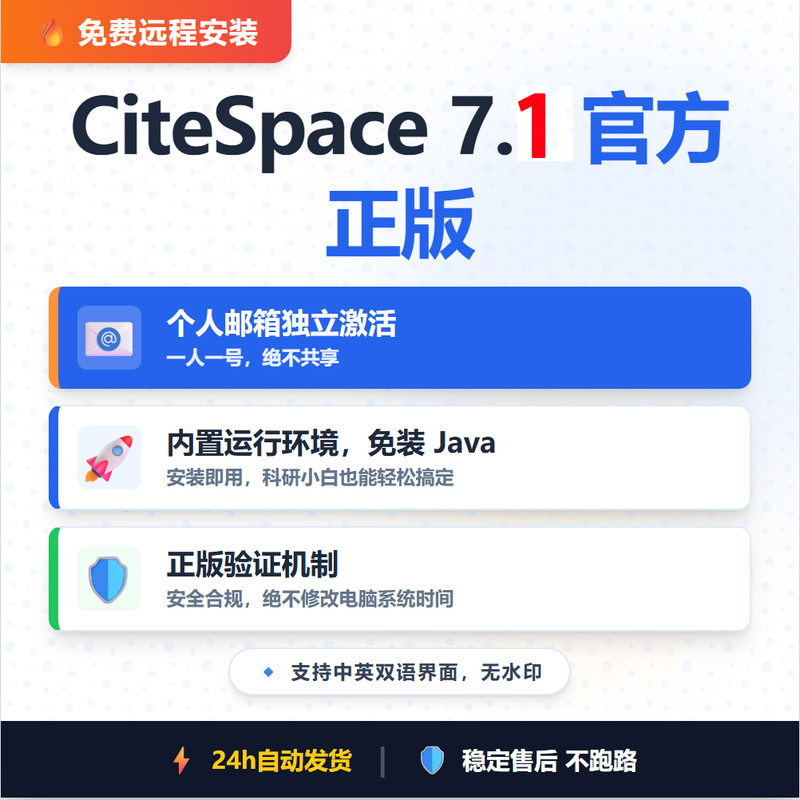 Citespace7.1 6.4R1 Advanced Stable Version Chinese and English Remote Installation Service Supports Stable Operation on Win and Mac Citespace7.1 6.4R1 Advanced Stable Version Chinese and English Remote Installation Service Supports Stable Operation on Win and Mac