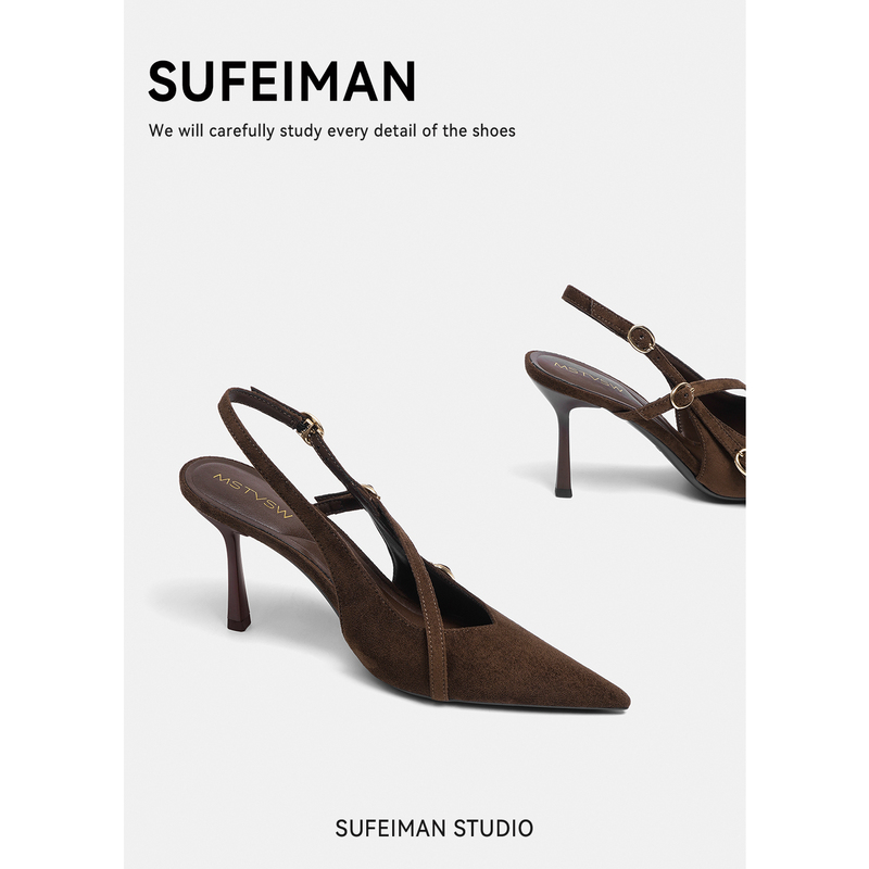Sophie Man Pointed-Toe High-Heeled Shoes for Women, Designer Niche Stiletto Single Shoes with Belt Buckle, Closed-Toe Sandals for Women, 2026 New Model