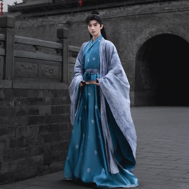 Warring States Robe, Hanfu, Wei and Jin Dynasty Men's Ancient Style Clothing, Men's Fairy-Like Ancient Costume, Handsome and Elegant, Ming-Style, Large Size for Students Warring States Robe, Hanfu, Wei and Jin Dynasty Men's Ancient Style Clothing, Men's Fairy-Like Ancient Costume, Handsome and Elegant, Ming-Style, Large Size for Students