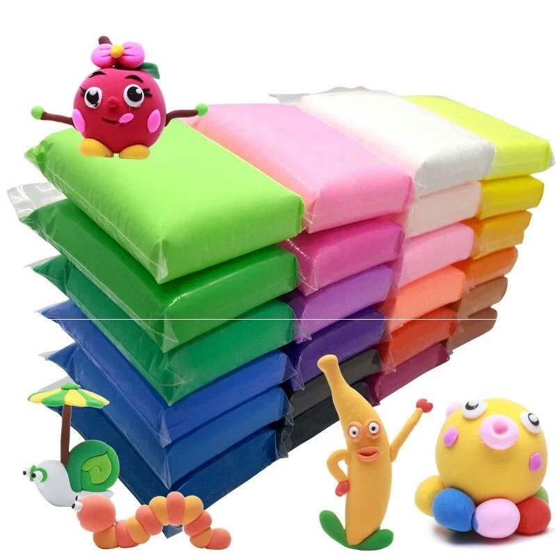 Đất sét siêu nhẹ 24 màu plasticine không độc hại bùn màu không gian bùn cô gái làm thủ công pha lê đất sét tự làm bộ trẻ em - Đất sét màu / đất sét / polymer đất sét,