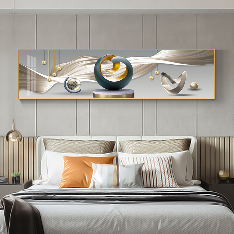 Bedroom Decoration Painting Modern Minimalist Master Bedroom Background Wall Hanging Painting Light Extravagant Atmosphere Mural Nordic Creative Bedside Painting