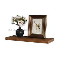 Walnuts Wood Color Wall Shelf Retro Solid Wood Wall-mounted Separator Brief TV Wall Decorative Display Deck Shelf