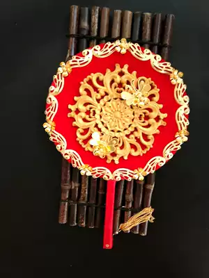 Special hand-made custom wedding ceremony tiara bride fan atmosphere Chinese hand-held Flower Group fan photo studio photo studio photo photo