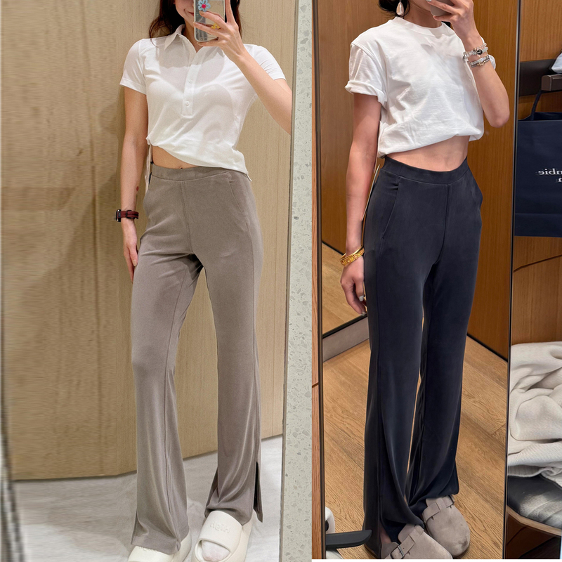 New Style Flared Casual Pants for Women, Drapey Soft with a Draping Feel, Slit Design, Slimming, Suitable for Sports and Yoga New Style Flared Casual Pants for Women, Drapey Soft with a Draping Feel, Slit Design, Slimming, Suitable for Sports and Yoga