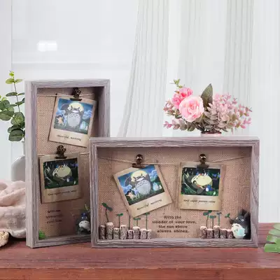 Hayao Miyazaki Totoro solid wood frame creative cute cartoon gift photo frame set up 5 inch 6 six inch printable photo