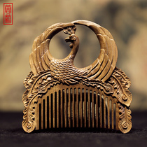 Phoenix Spread Wings Golden Silk Nanwood Comb Female Lettering Custom Upscale Birthday Gift Girls Send Wife Practical Comb